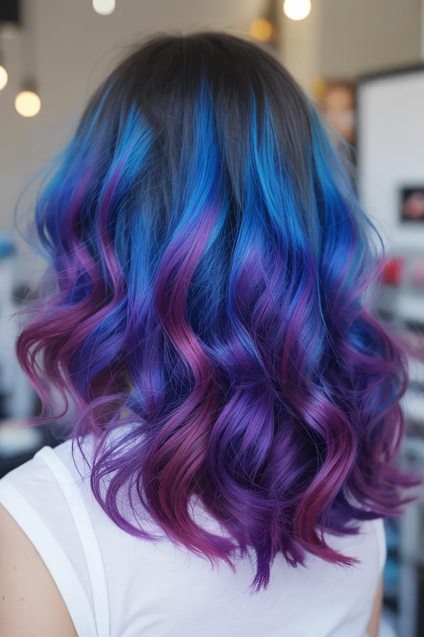 Dreamy Blue and Purple Hair Color Combos