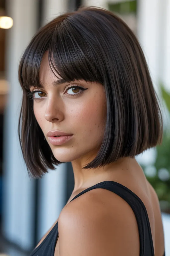 1. Blunt Bob with Bangs