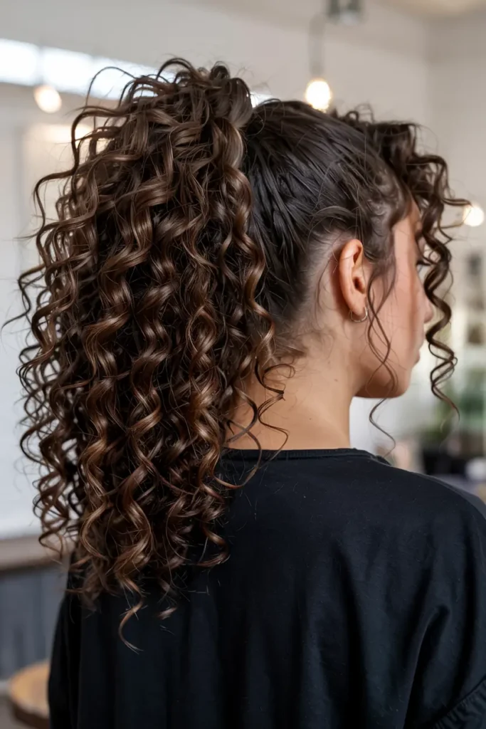 1. High Curly Ponytail