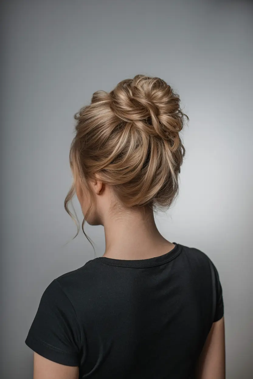 1. High Messy Updo