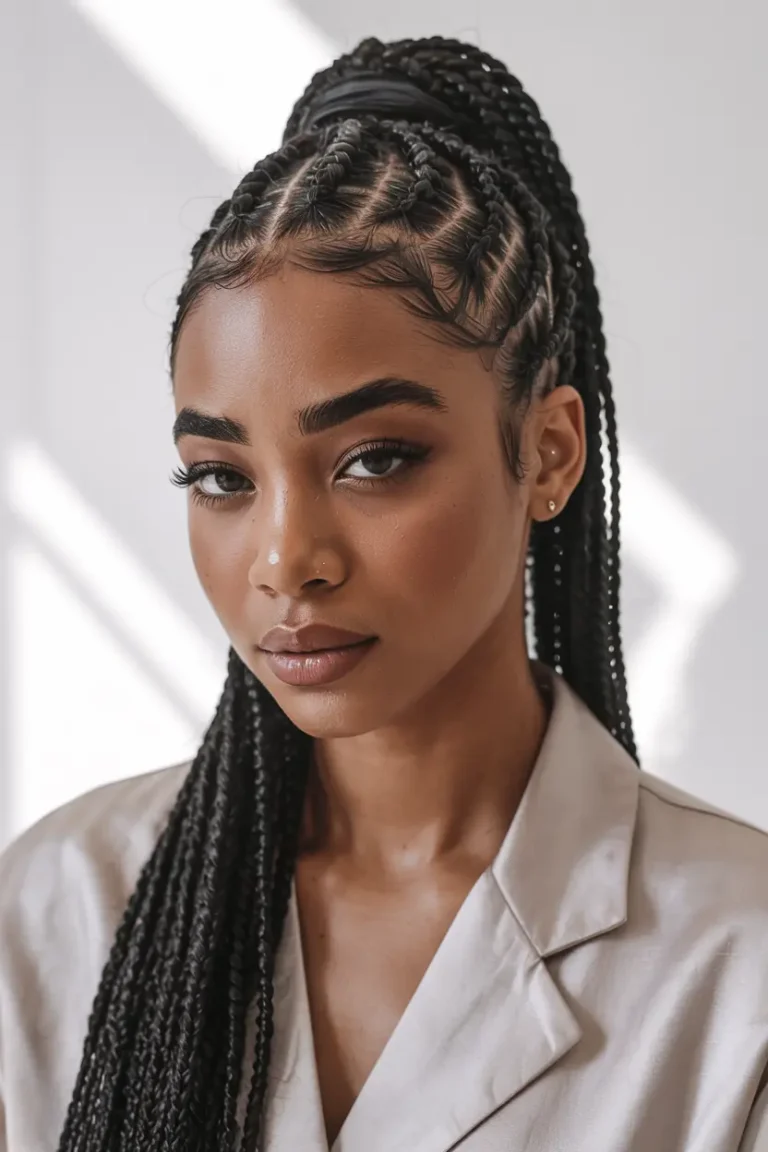 15 Straight Back Braids Cornrows Hairstyles (Low Bun Style)
