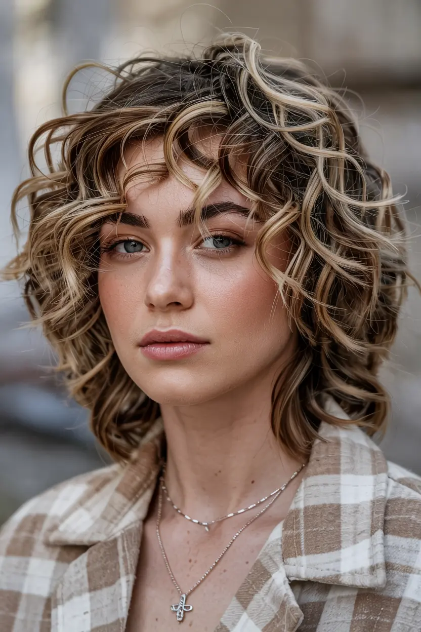 1. Textured Curly Mullet