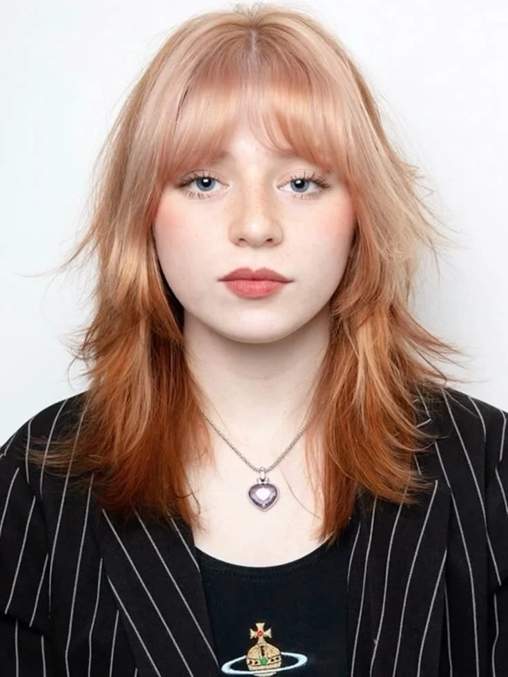 Strawberry Blonde Wolf Cut