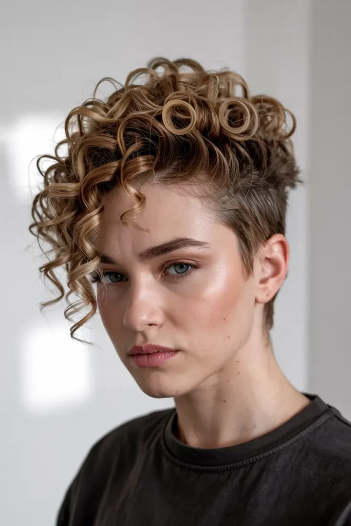 11. Curly Faux Hawk