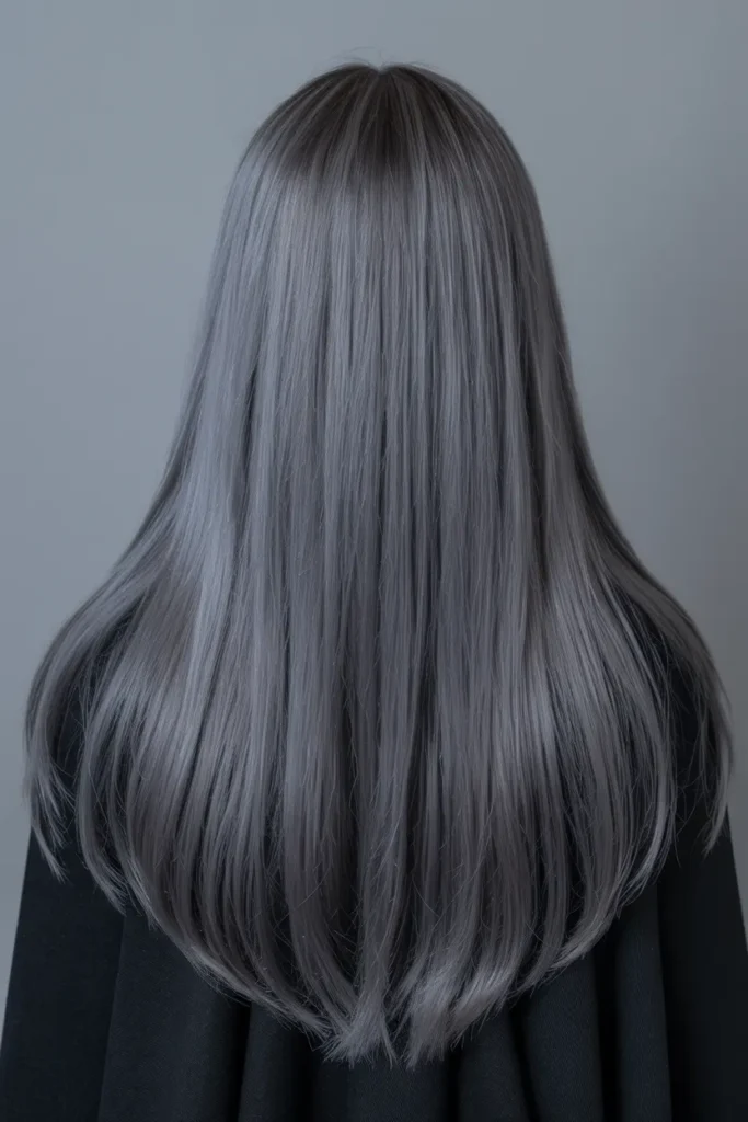 Silver Hair Color Inspiration – Bold, Bright & Beautiful Shades 23 12. Charcoal Silver Mix