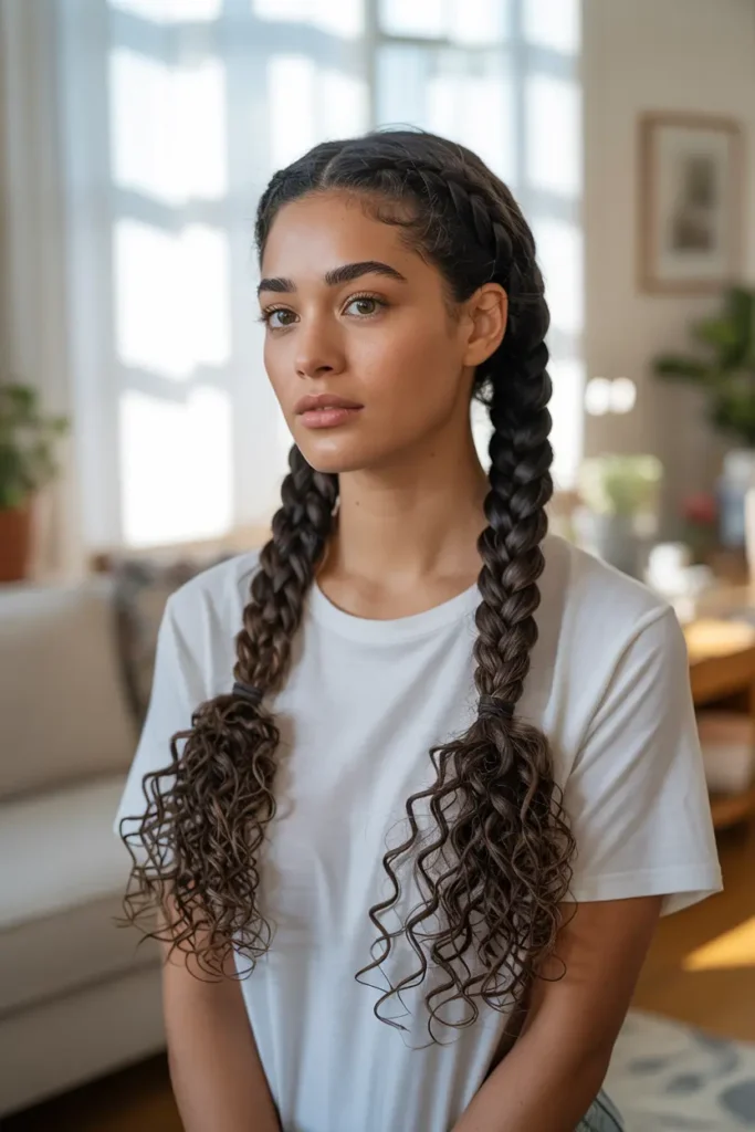 30 Easy & Stylish Hairstyles for Frizzy Hair That Actually Work 23 12. French Braids