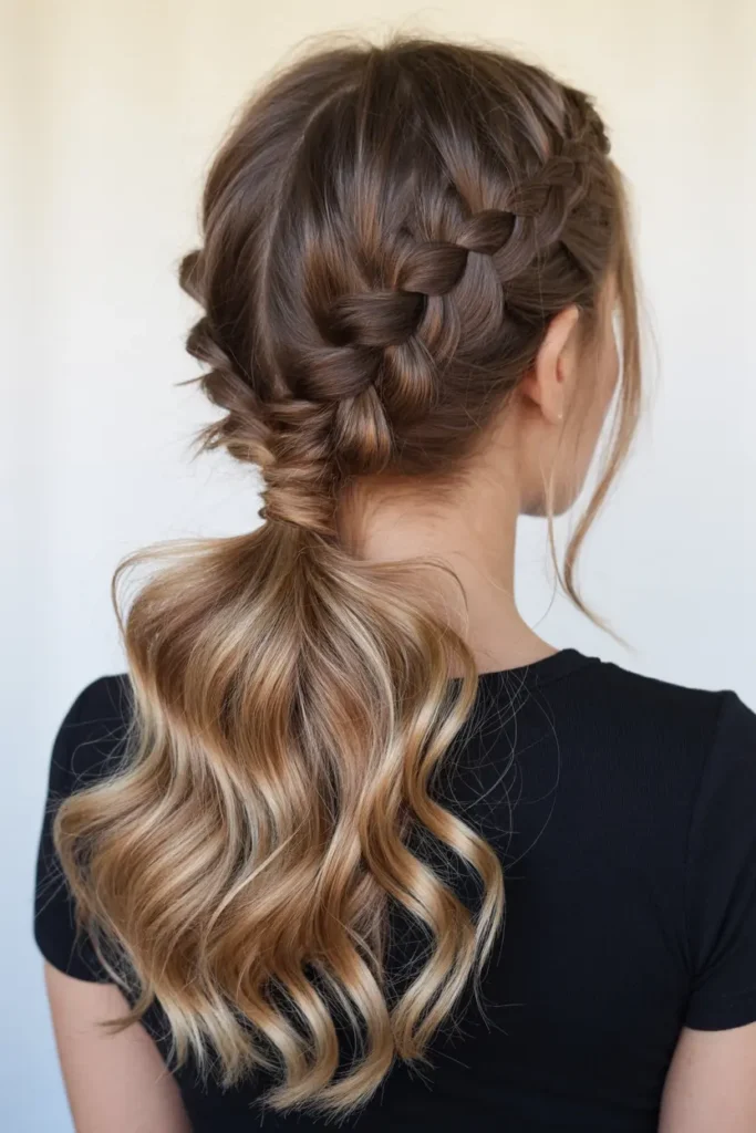12. Messy Braided Ponytail
