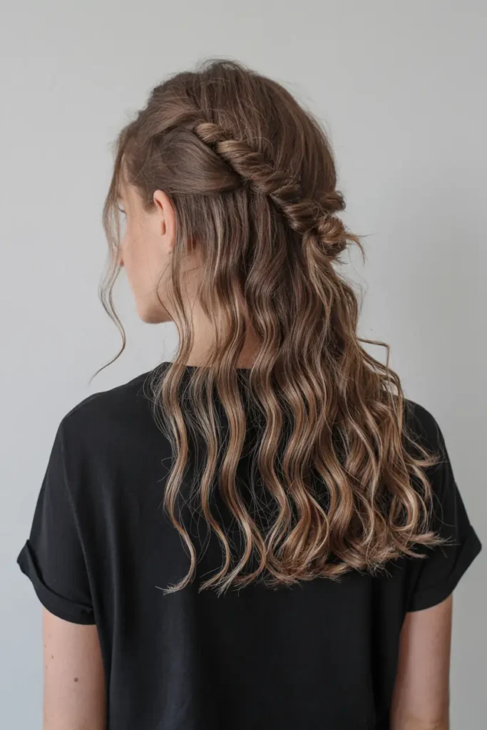 12. Messy Twisted Half Up