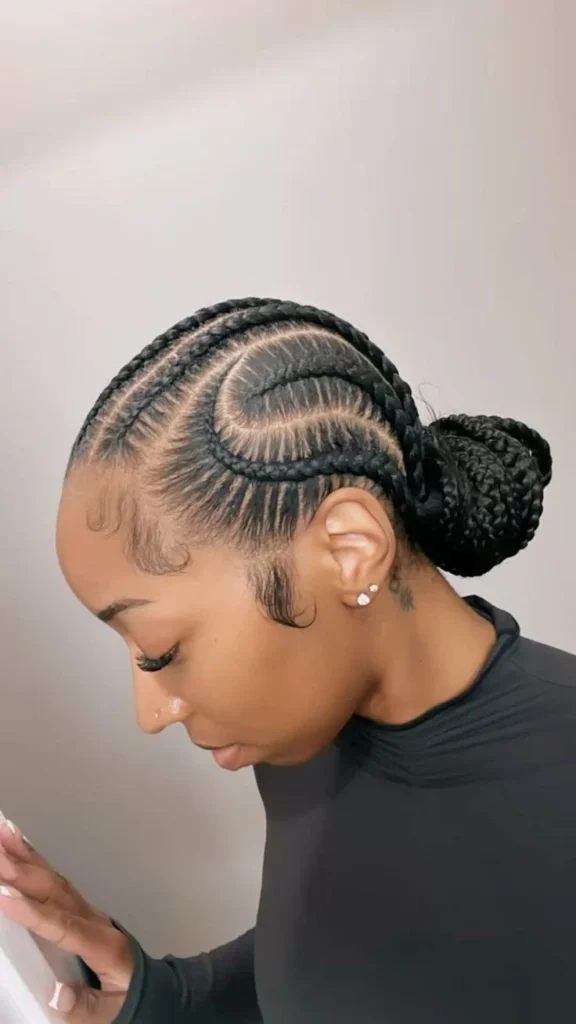 Sleek Cornrow Updo