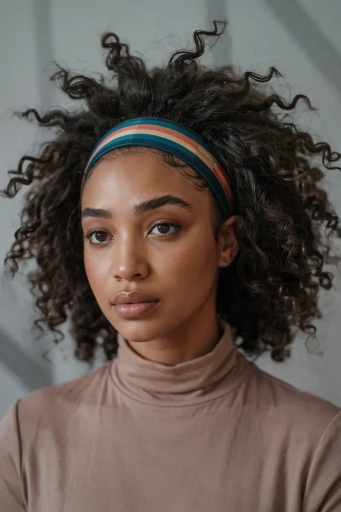 13. Afro Puff with Headband