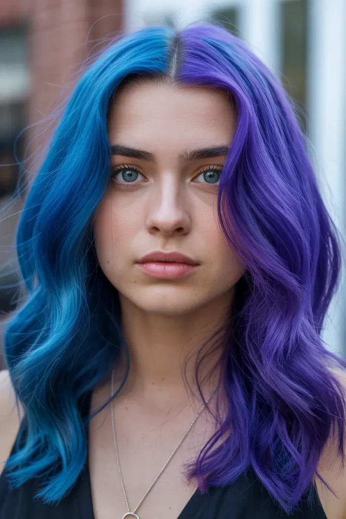 13. Blue and Purple Split Dye