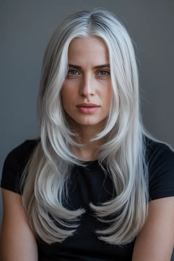 Silver Hair Color Inspiration – Bold, Bright & Beautiful Shades 25 13. Face Framing Silver Highlights