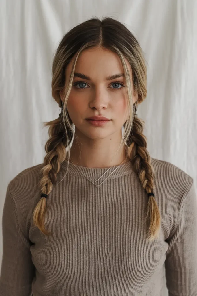 13. Polished Low Pigtails