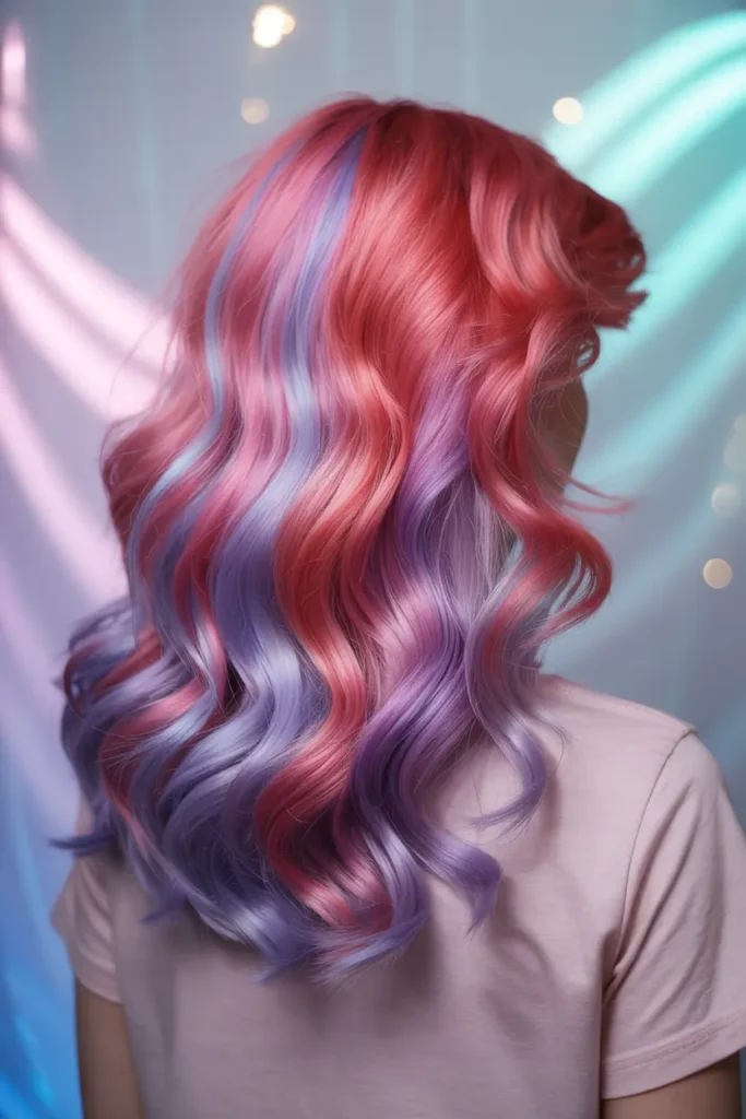 13. Red Purple Unicorn Hair