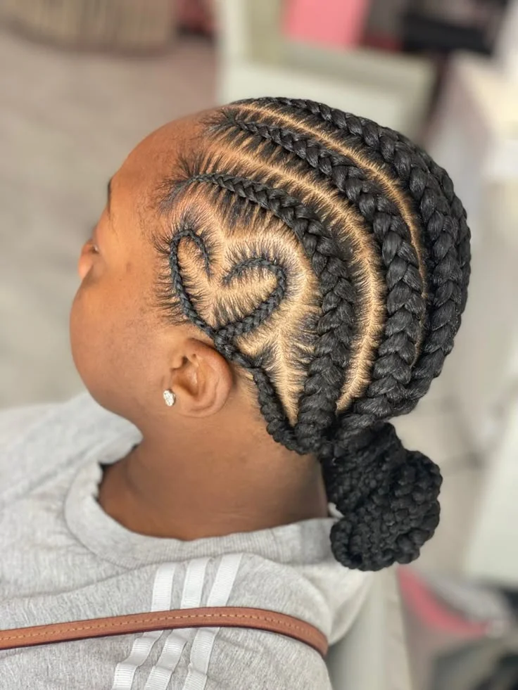 Heart-Parted Stitch Braids