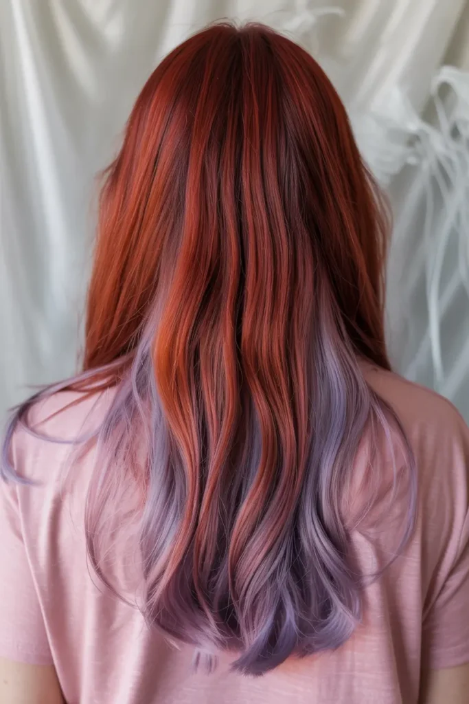 14. Auburn Red with Lilac Streaks
