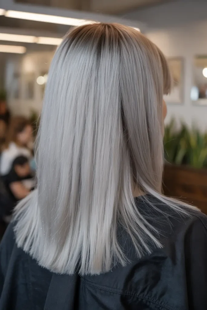 Silver Hair Color Inspiration – Bold, Bright & Beautiful Shades 27 14. Cool Silver Lowlights