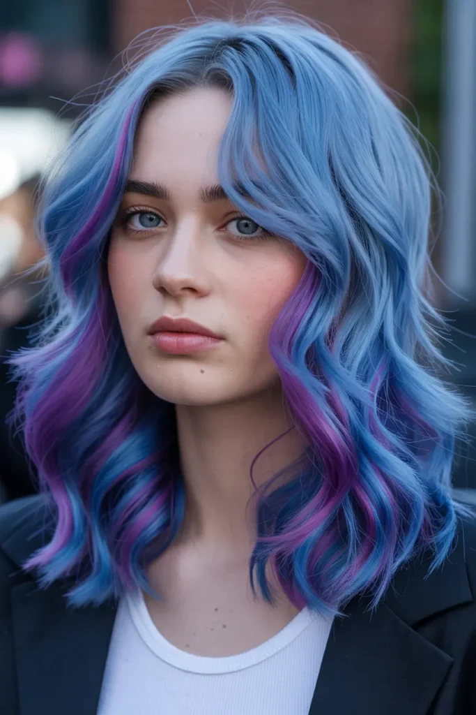 14. Icy Blue with Violet Streaks