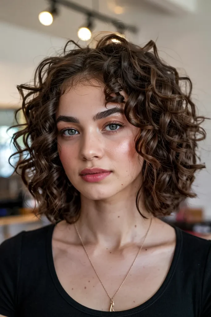 14. Short Curly Layered Cut 2