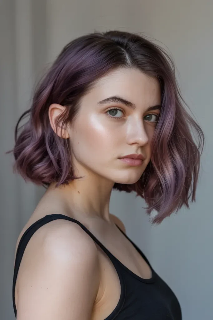 14. Subtle Purple Balayage Bob 1