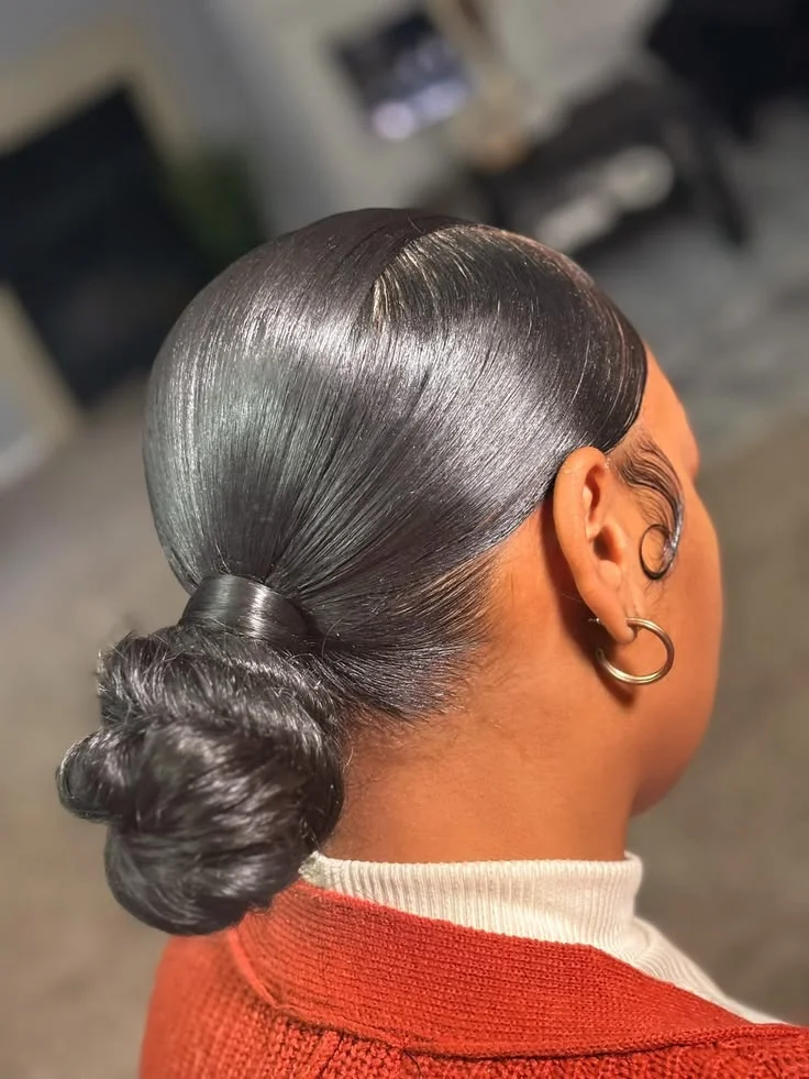 Slicked-Back Low Bun