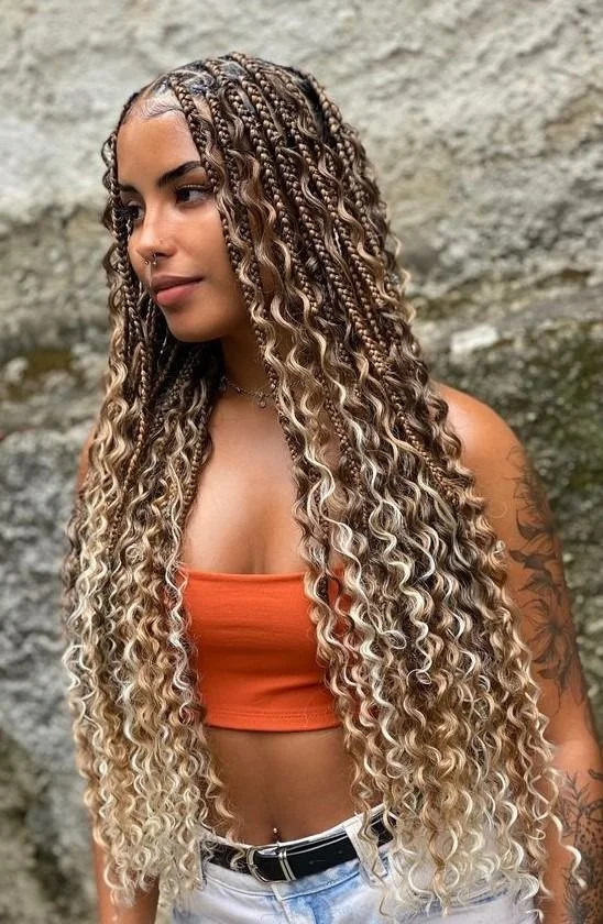 Boho Braids with Waves