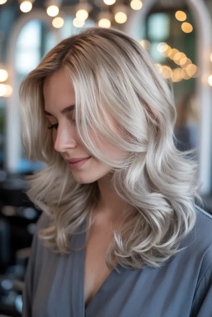 Silver Hair Color Inspiration – Bold, Bright & Beautiful Shades 33 17. Soft Silver Blonde