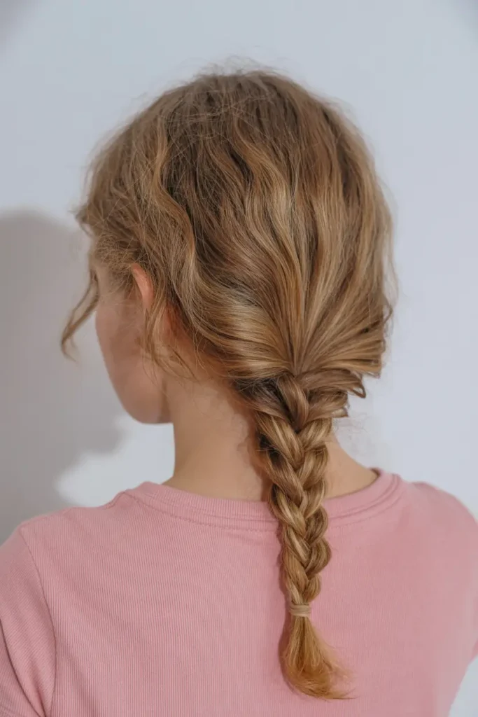 30 Easy & Stylish Hairstyles for Frizzy Hair That Actually Work 35 18. Braided Low Ponytail
