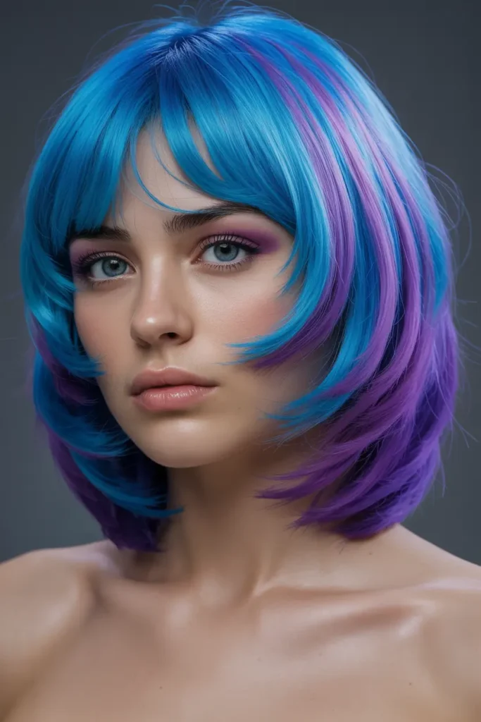 18. Neon Blue with Purple Accents