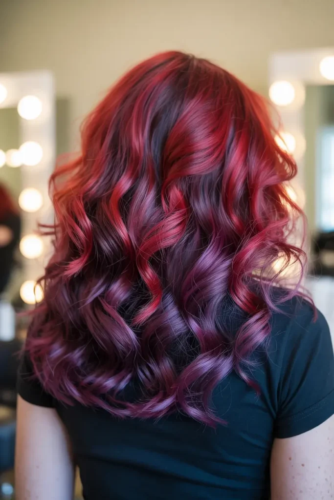 2. Crimson and Violet Hair