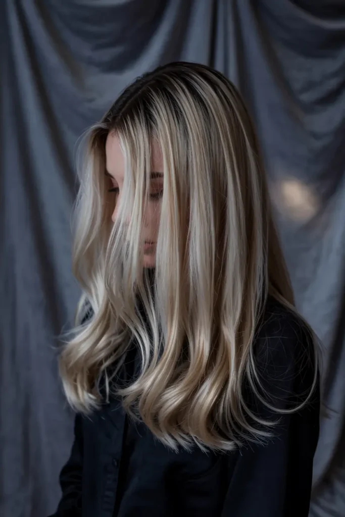 2. Icy Ash Blonde Balayage