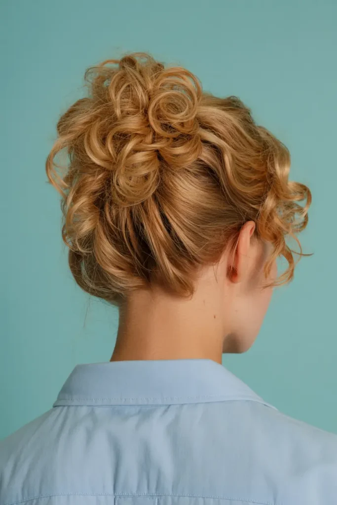30 Easy & Stylish Hairstyles for Frizzy Hair That Actually Work 3 2. Pineapple Updo