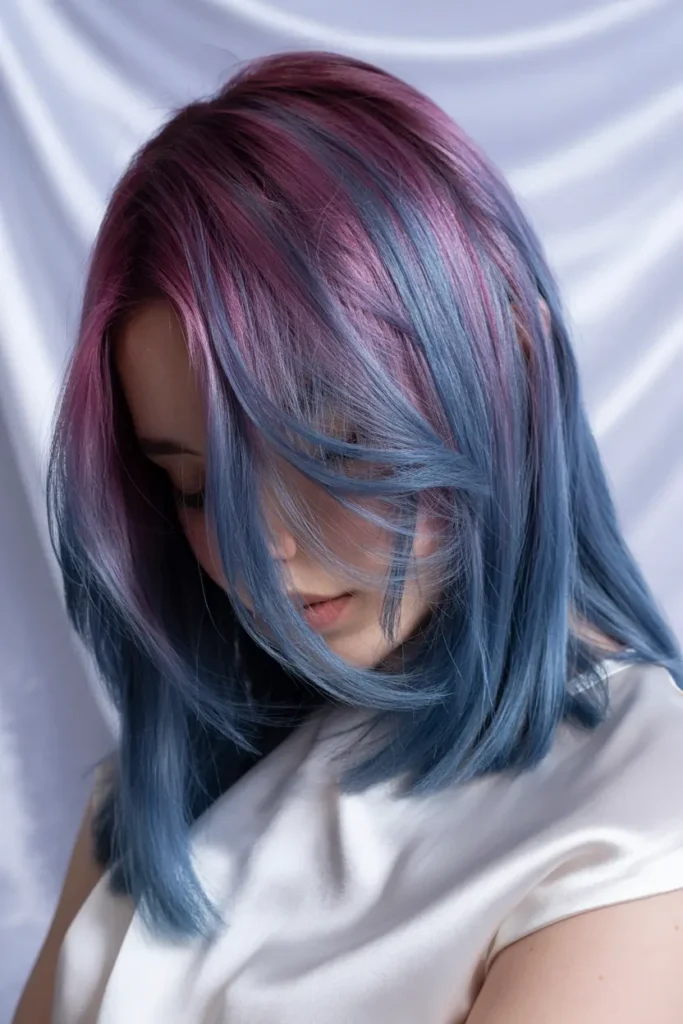 20. Denim Blue and Plum Glow