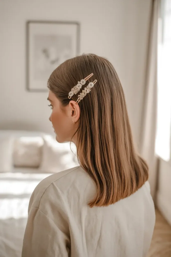 20. Pin Straight Hair with Clip