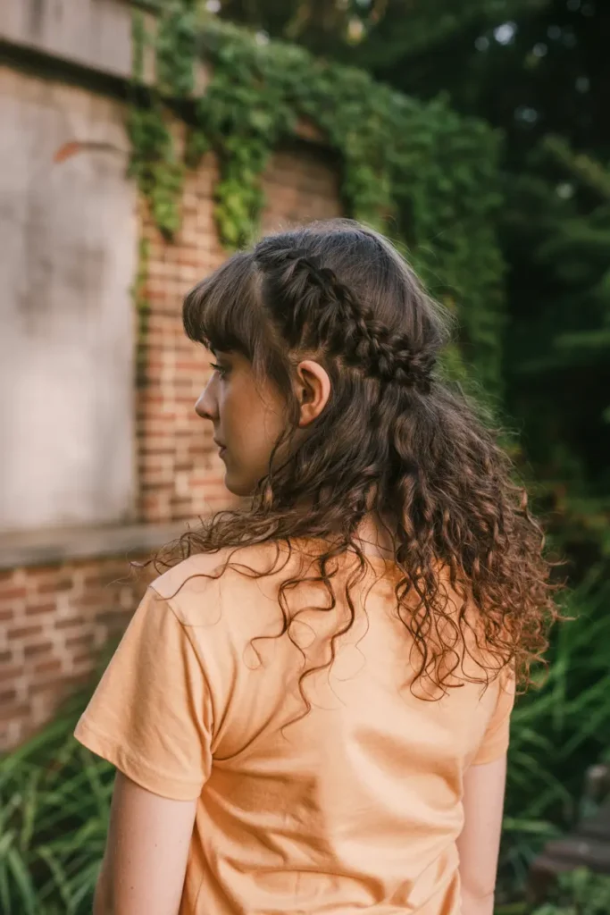 30 Easy & Stylish Hairstyles for Frizzy Hair That Actually Work 43 22. Braided Bangs