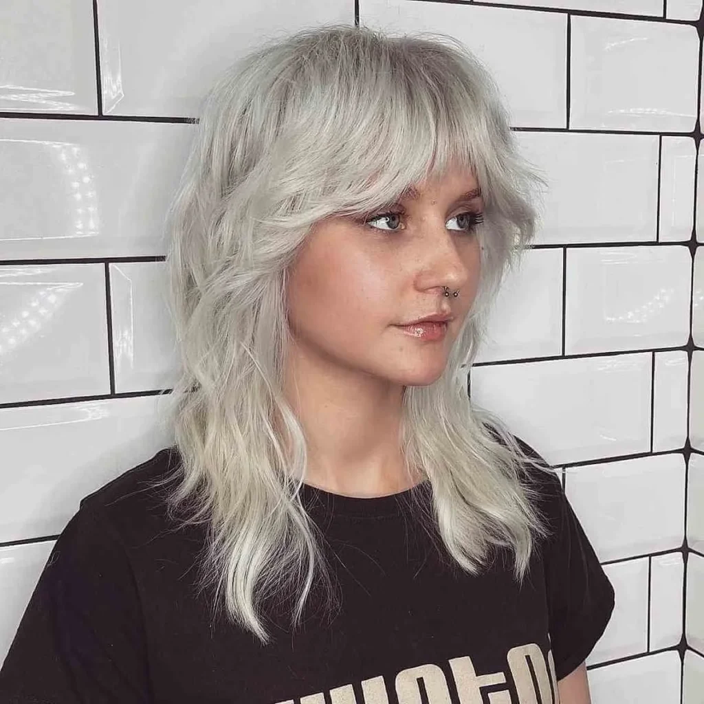 Ash Blonde Wolf Cut