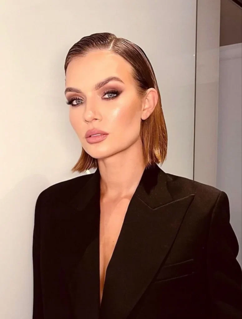 Glossy Slicked-Back Bob