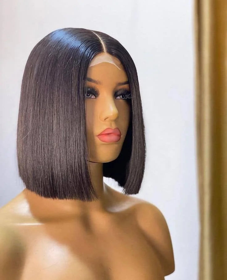 Glossy Blunt Bob Wig