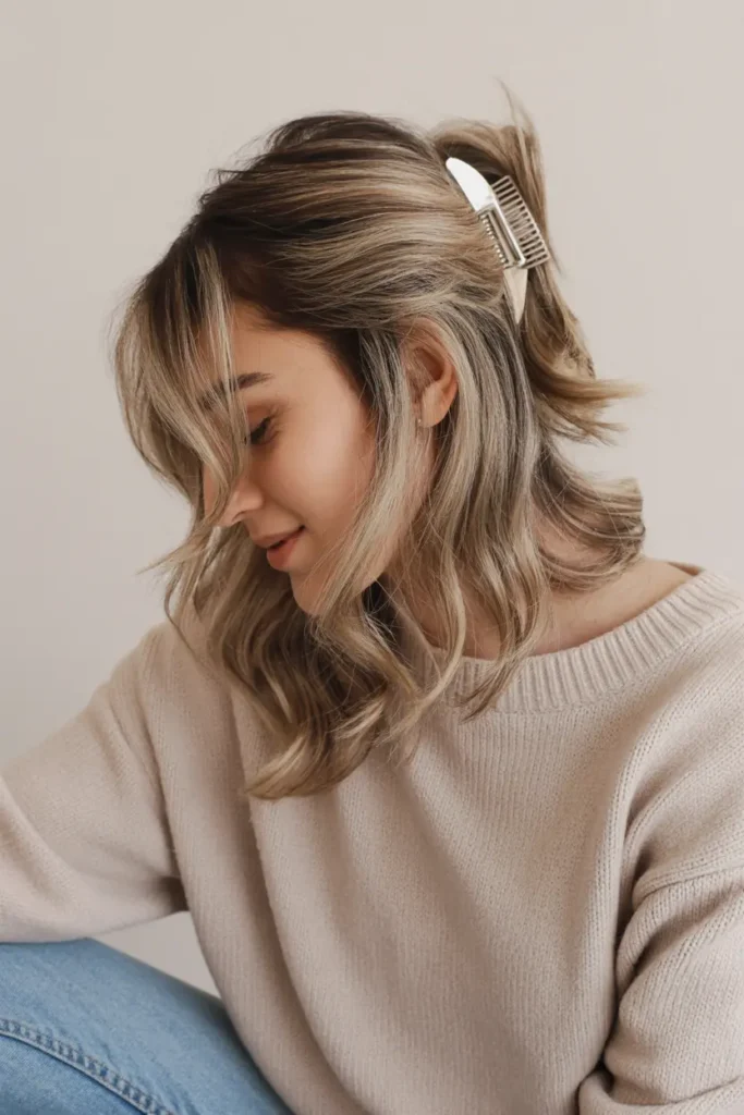 3. Half Up Claw Clip