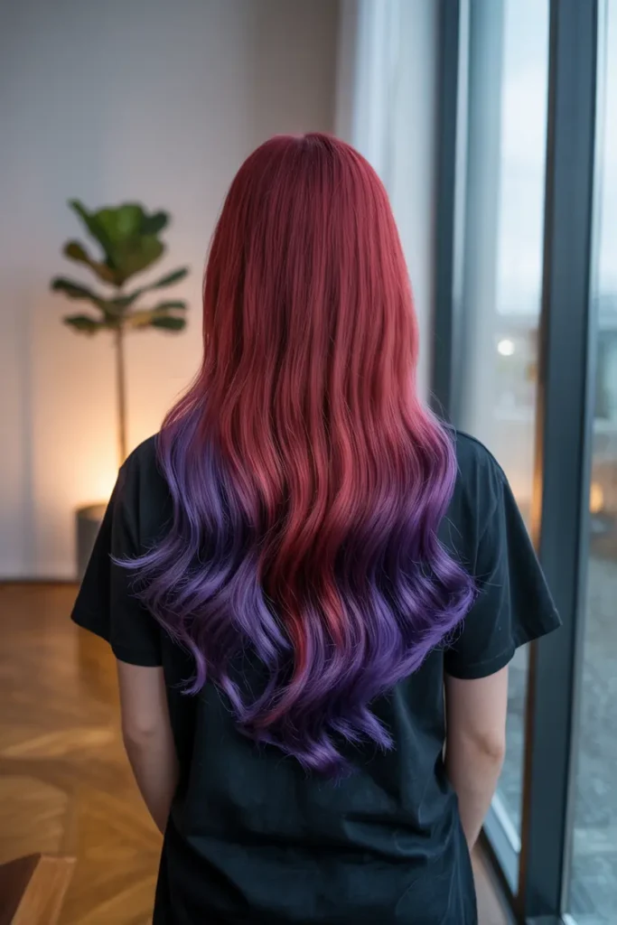 3. Ruby Red with Purple Tips