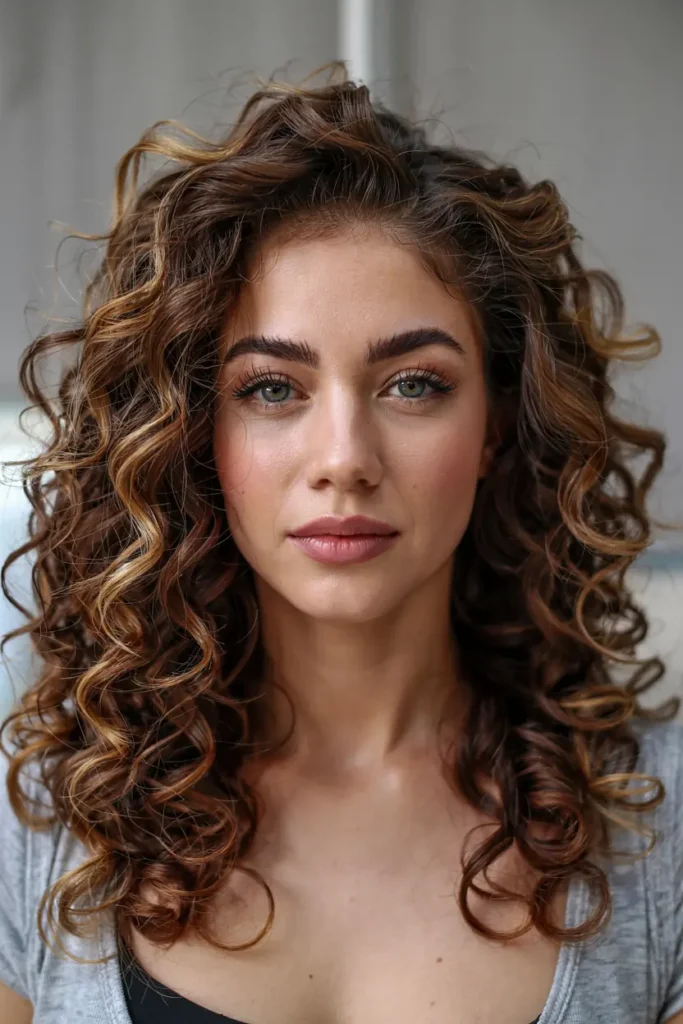 3. Side Part Curly Layers