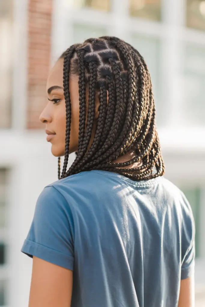 30 Easy & Stylish Hairstyles for Frizzy Hair That Actually Work 59 30. Protective Box Braids