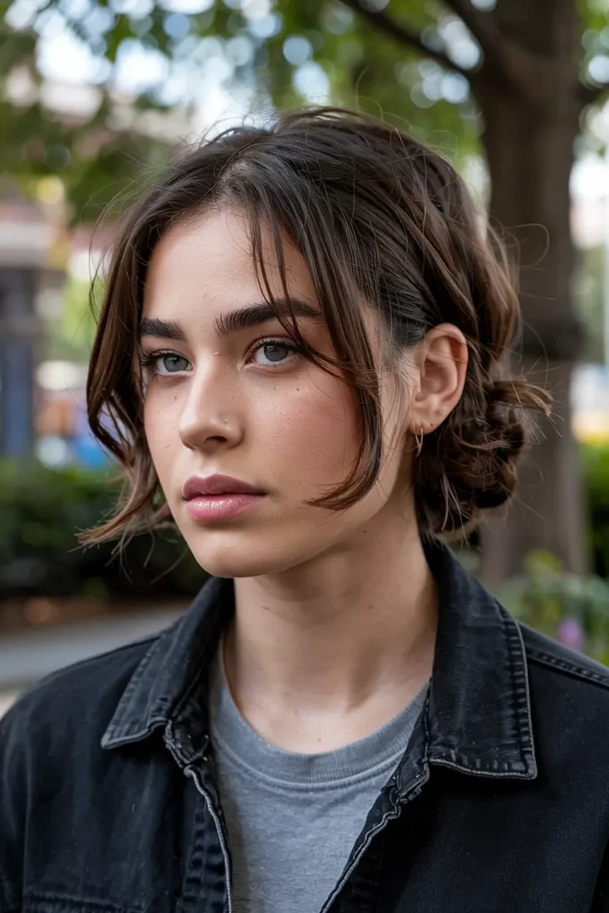 4. Messy Wolf Mullet Bun