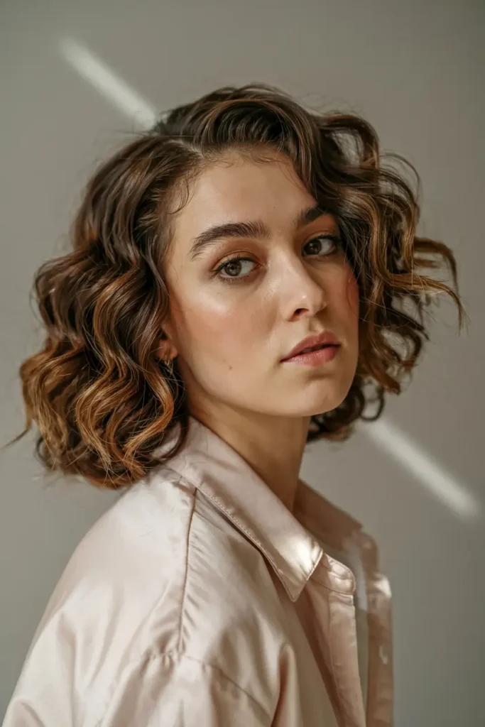 4. Side Part Curly Crop 2