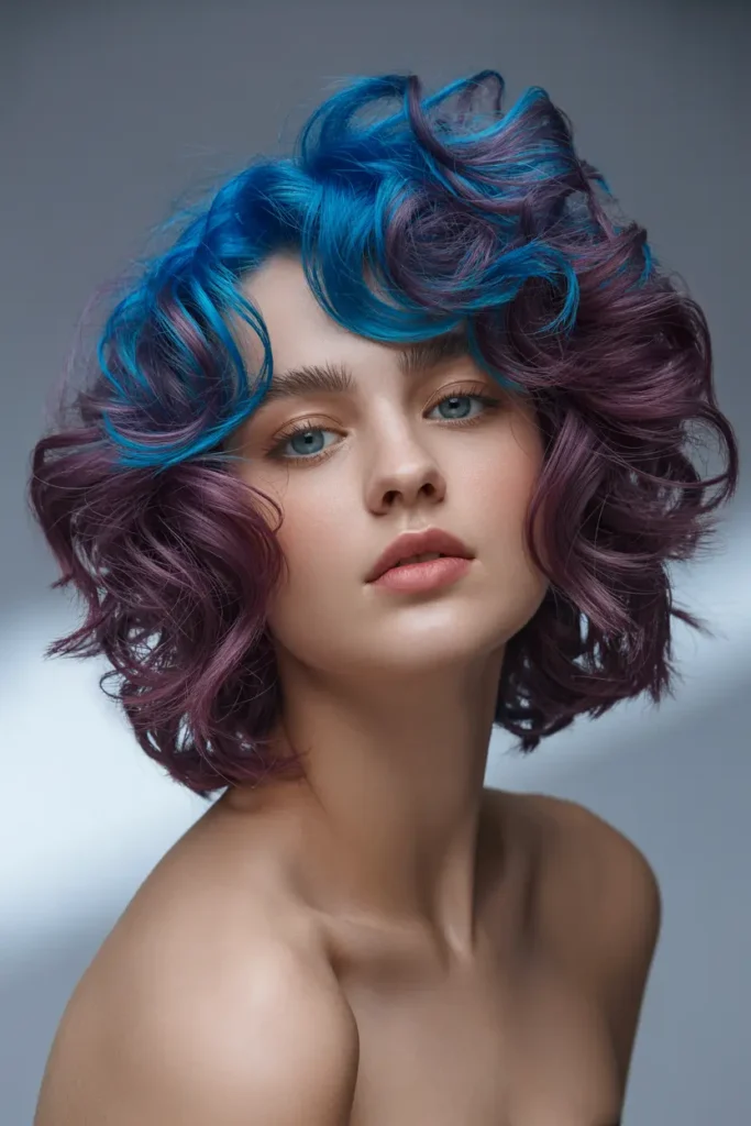 5. Electric Blue and Plum Mix