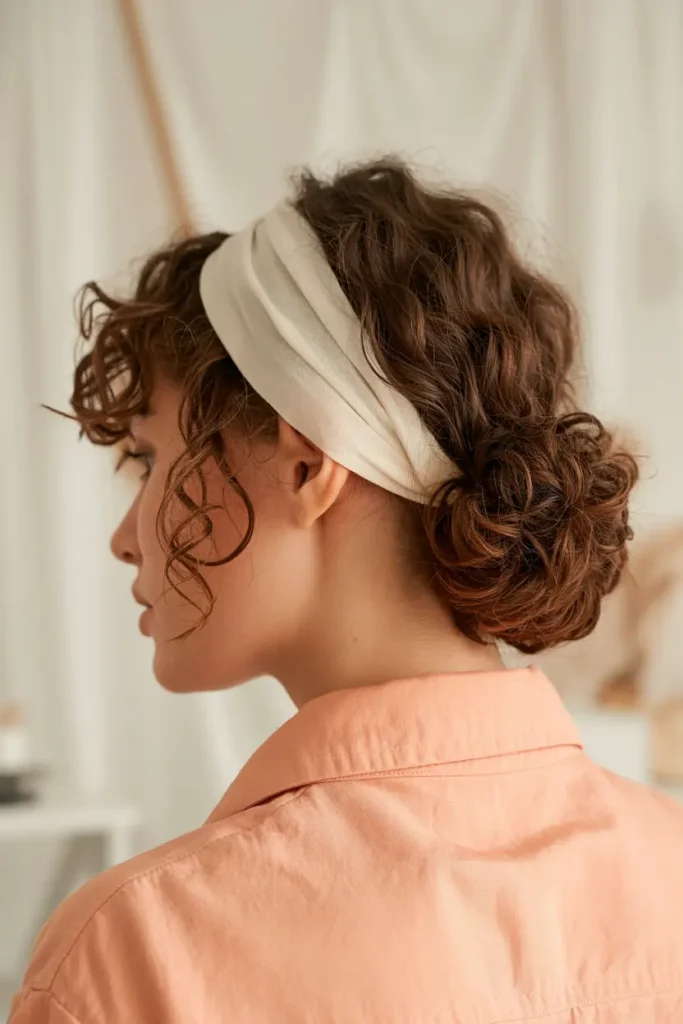 30 Easy & Stylish Hairstyles for Frizzy Hair That Actually Work 9 5. Headband Puff 1