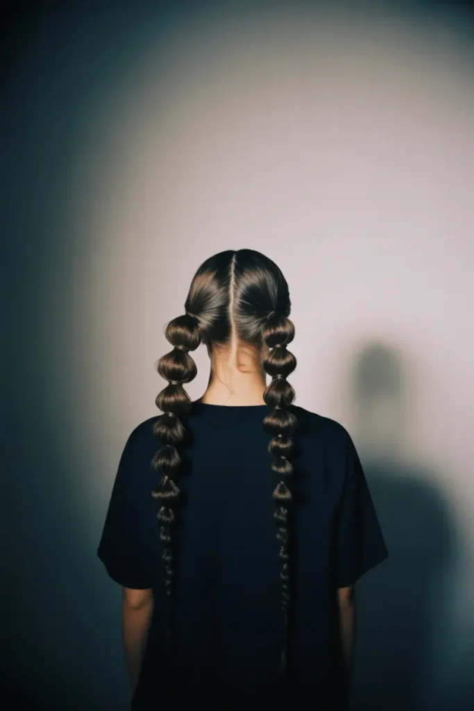 5. Messy Low Pigtails