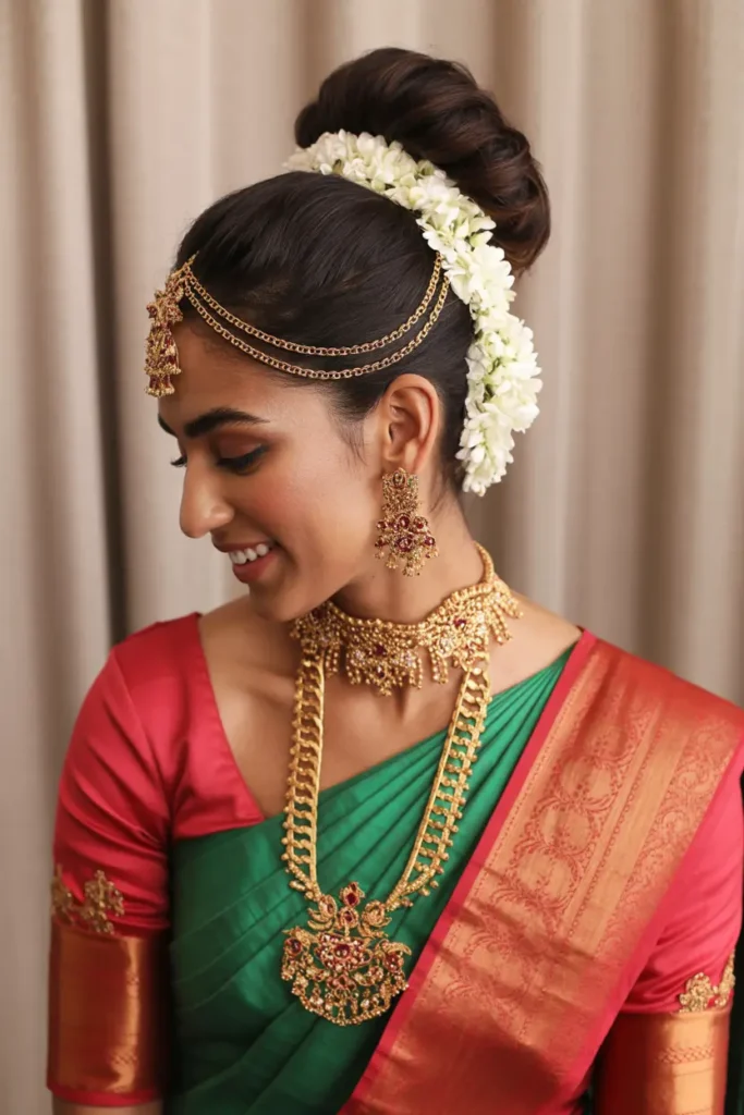 5. Ornate High Bun Updo