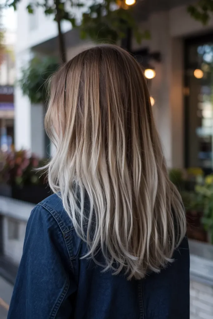 5. Silver Ash Blonde Balayage