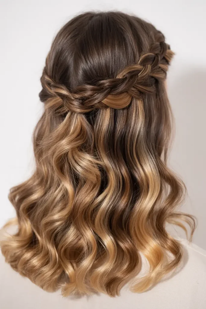 6. Half Up Messy Braid